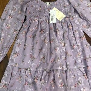 ALLISON & KELLY JUNIOR XS Small purple FLORAL DRESS EMBROIDERY LINED NEW NWT